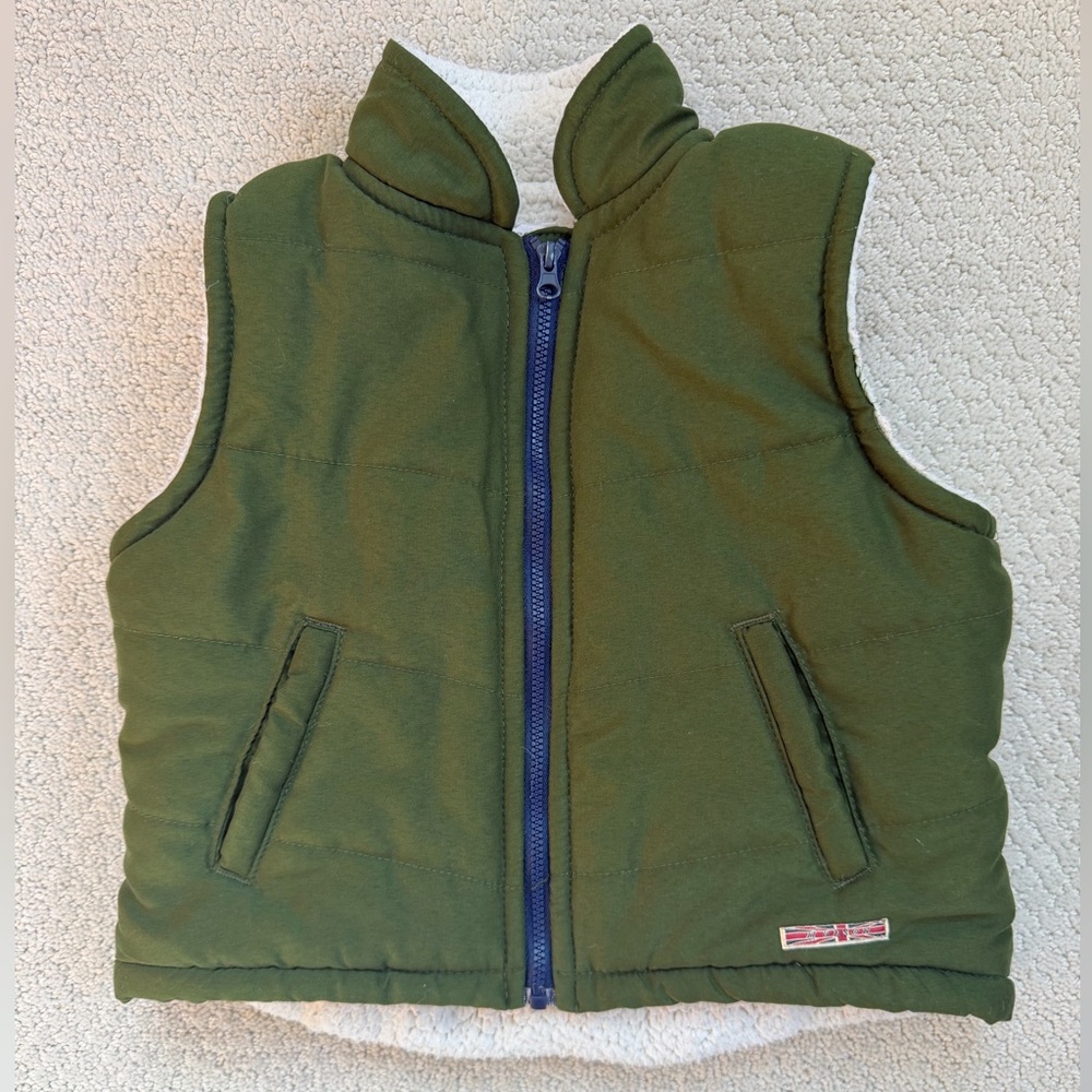 Hudson Jeans Olive Green Vest Jacket with Blue Zipper